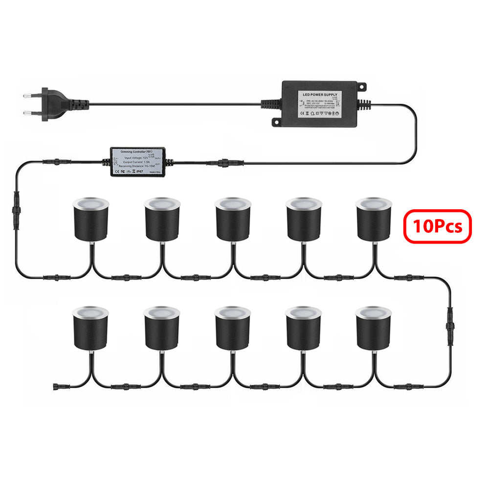 10/16Pcs Mini LED Floor Recessed Spotlight Outside Terraces Recessed Spotlights Garden Lighting