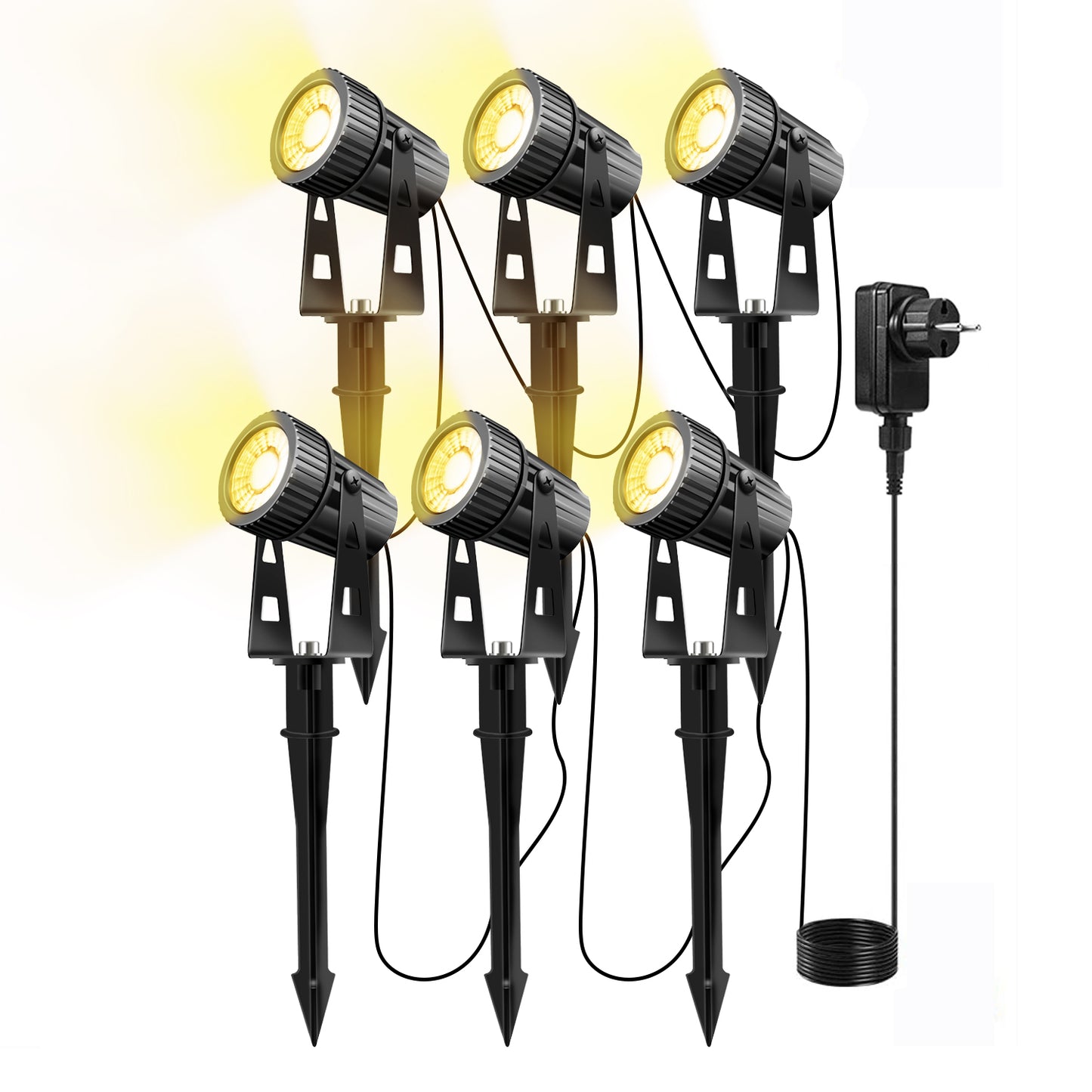 6/8Pcs Outdoor LED Floor Mounted Spotlights Warm White Light Garden Lighting With Ground Nail Waterproof Design Courtyard Lawn Lights