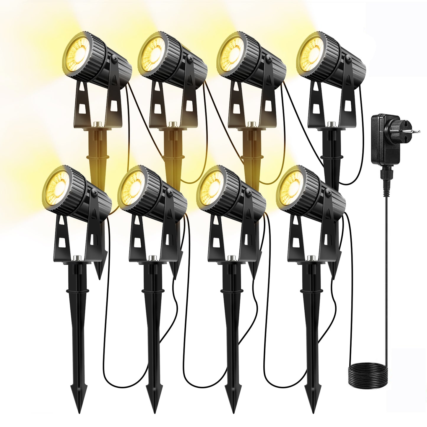 6/8Pcs Outdoor LED Floor Mounted Spotlights Warm White Light Garden Lighting With Ground Nail Waterproof Design Courtyard Lawn Lights