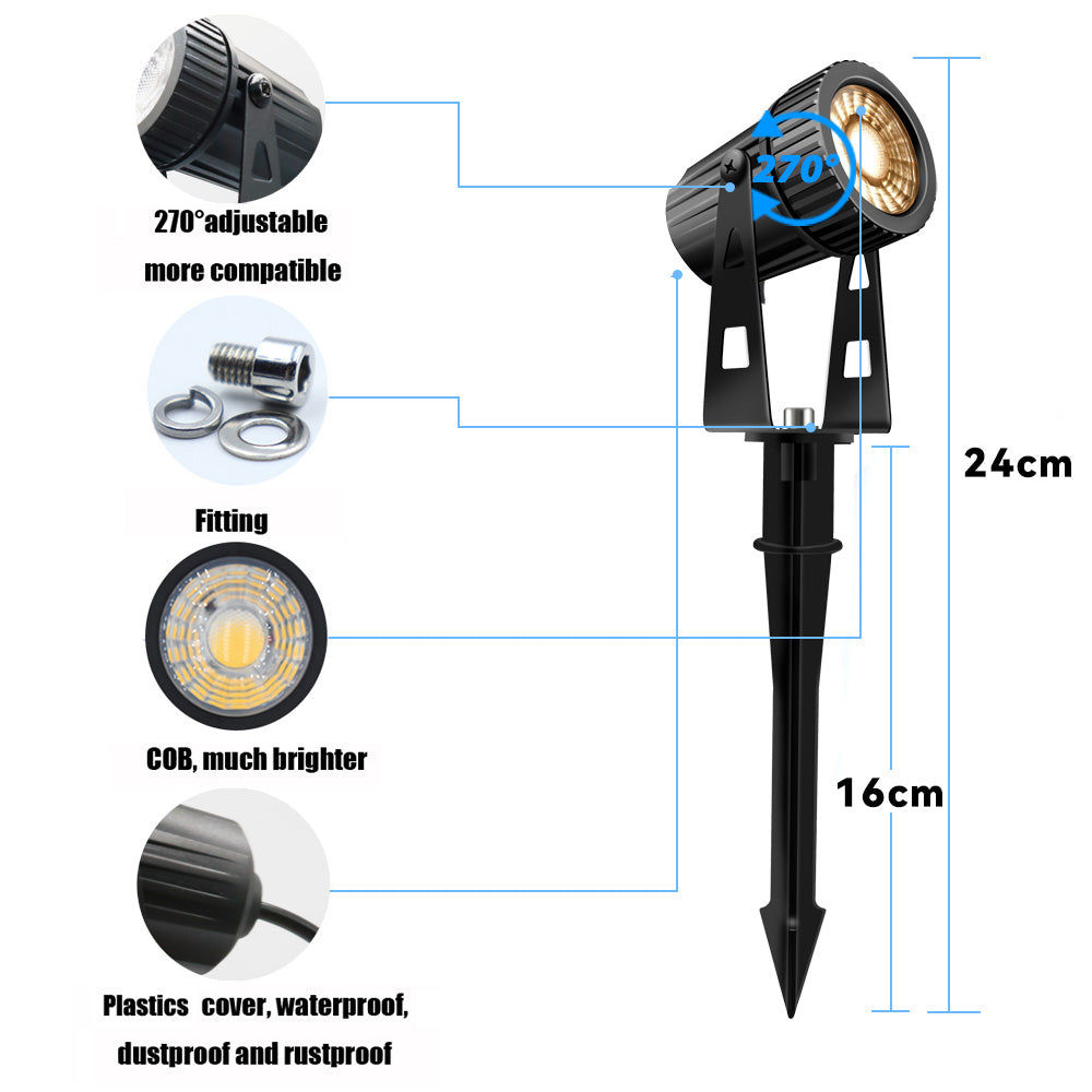 6/8Pcs Outdoor LED Floor Mounted Spotlights Warm White Light Garden Lighting With Ground Nail Waterproof Design Courtyard Lawn Lights