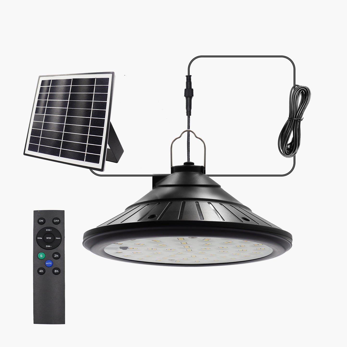 LED Pendant Light, White Light, Warm White Light, 120 Degree, Remote Control, IP66 Solar Outdoor Light
