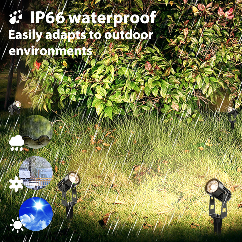 6/8Pcs Outdoor LED Floor Mounted Spotlights Warm White Light Garden Lighting With Ground Nail Waterproof Design Courtyard Lawn Lights