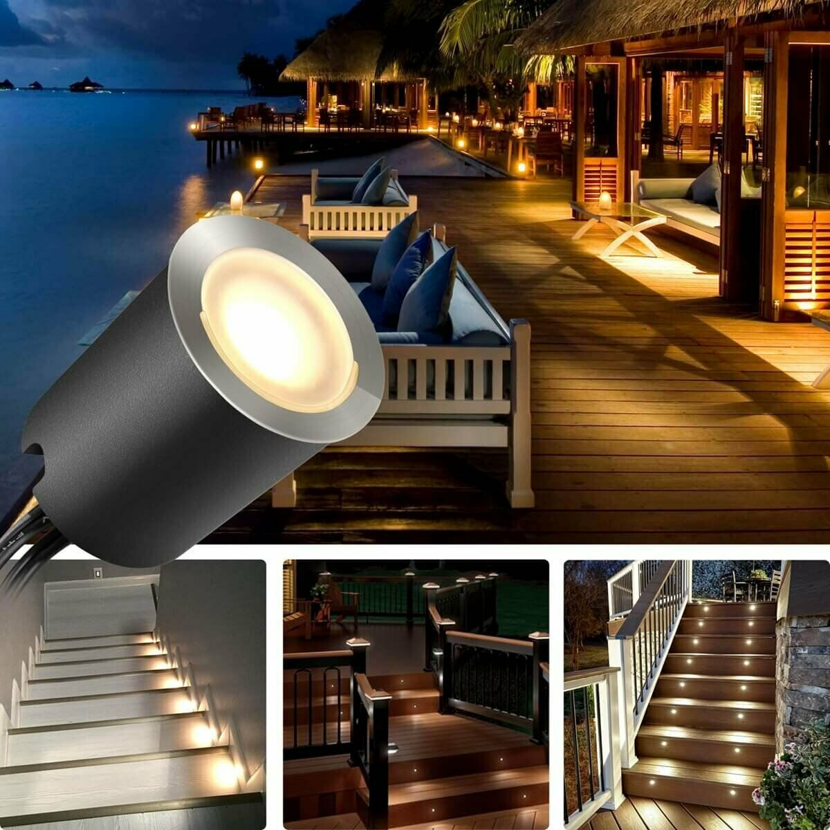 10/16Pcs Mini LED Floor Recessed Spotlight Outside Terraces Recessed Spotlights Garden Lighting