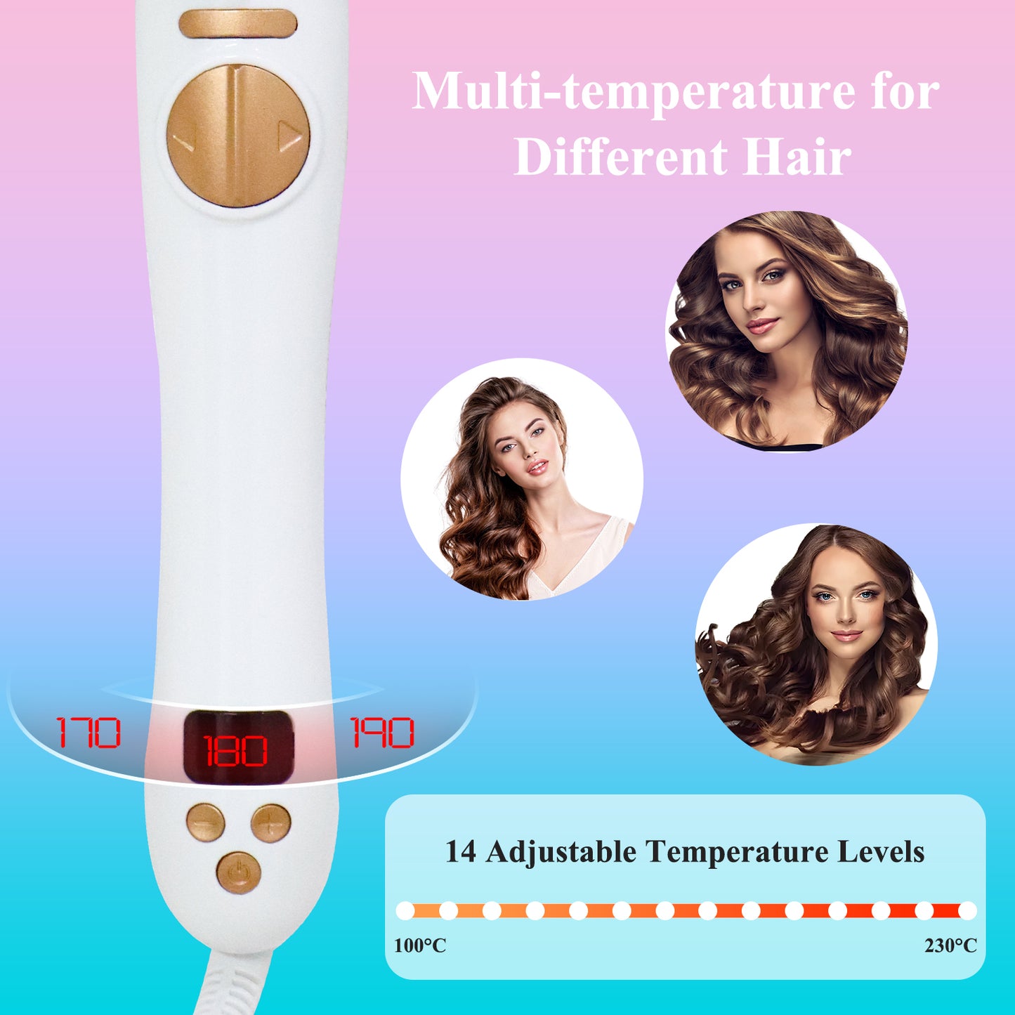 【Schwarzes Keramik-Lockenstab】25MM Automatische Locken|Konstante Hitze für Haarschutz|Antistatisch + Sicherer Hitzeschutz|Wechselbare Links/Rechts Locken