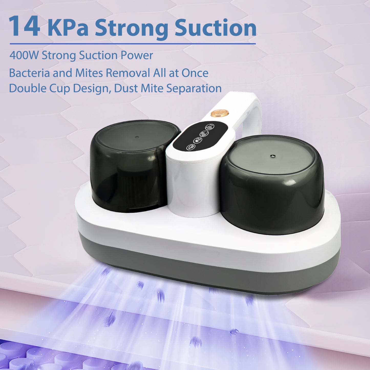 Bed Min Removal Vacuum Cleaner 14KPa 400W 10000 times/minute 55 ℃ moisture removal, true tapping 3.5M line 1.4KG 253.7nm UV purple light