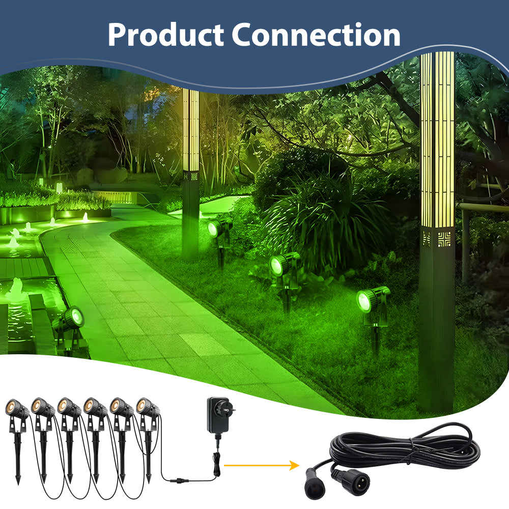 1x5m LED Garden Spotlight Extension Cable Extension Cable for LED Garden Light