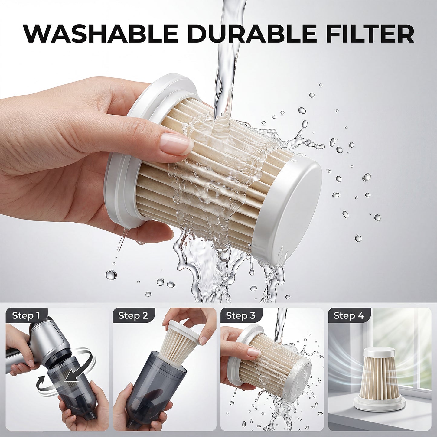 19,000 Pa Car Vacuum Cleaner, Rechargeable Handheld Vacuum Cleaner, Cordless Handheld Vacuum Cleaner with Blower and Suction Functions