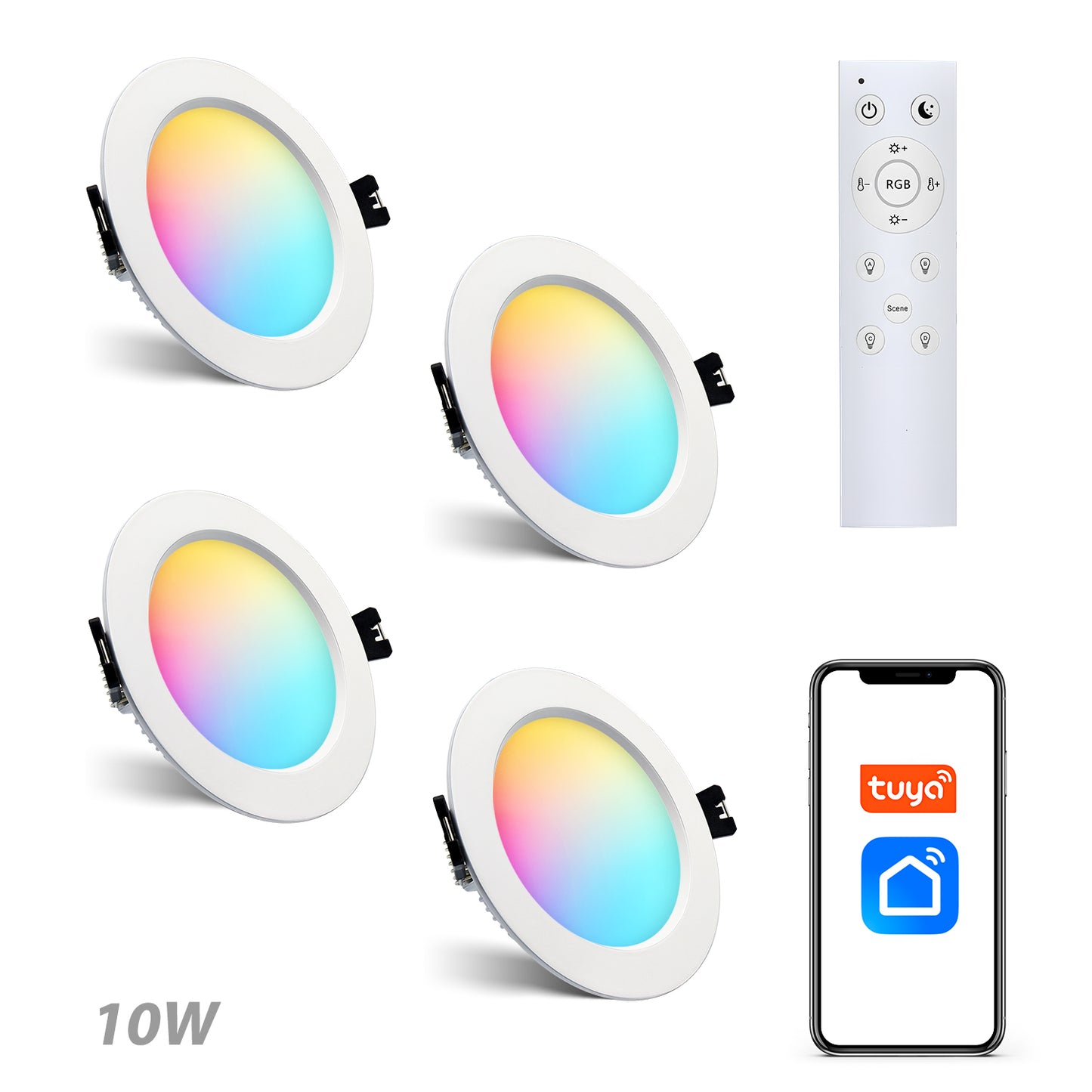 5W/10W RGBCW Bluetooth Downlight LED+APP 4PCS/6PCS 2.4G Remote Control