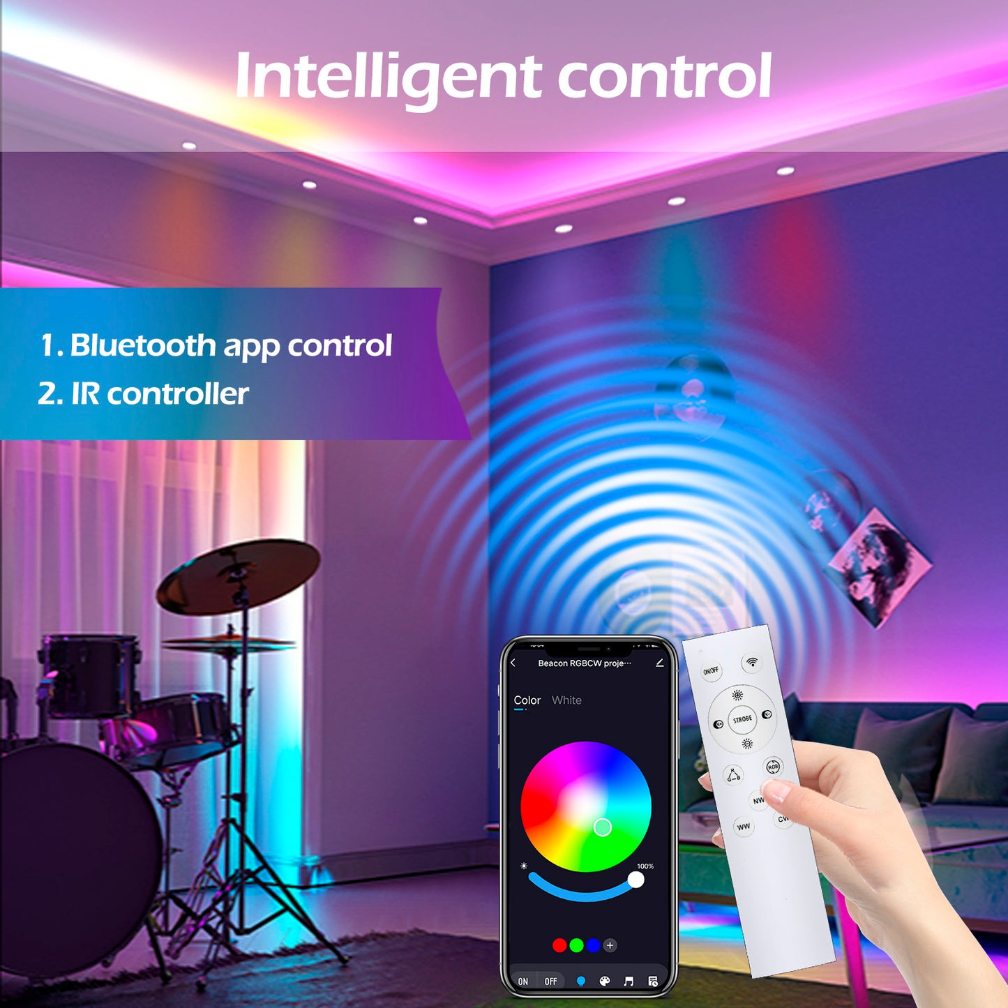5W/10W RGBCW Bluetooth Downlight LED+APP 4PCS/6PCS 2.4G Remote Control