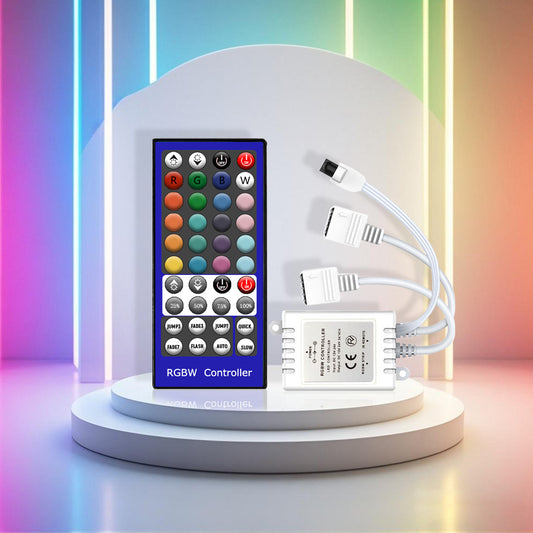 44K RGBW LED Strip Controller with IR Remote - Dimmable & Color Changing for 5050 Light Strips