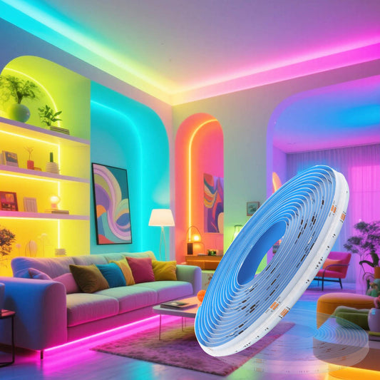 Premium 24V COB LED Strip RGBWW 4-in-1 - 784 LEDs/meter Ultra Bright 5M Roll with Warm White