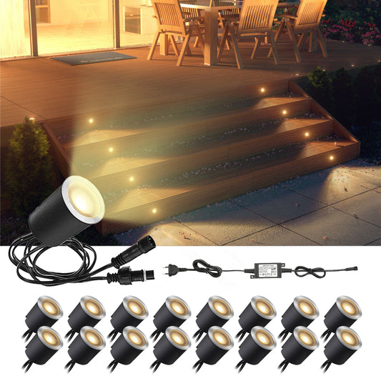 10/16Pcs Mini LED Floor Recessed Spotlight Outside Terraces Recessed Spotlights Garden Lighting