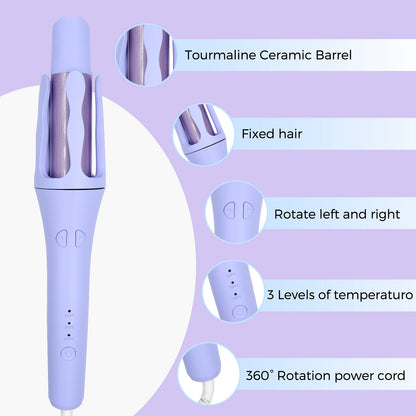 [32mm Automatic Curling Iron] Smart Hair Curler with Negative Ions – Damage-Free, Portable, Long-Lasting Waves