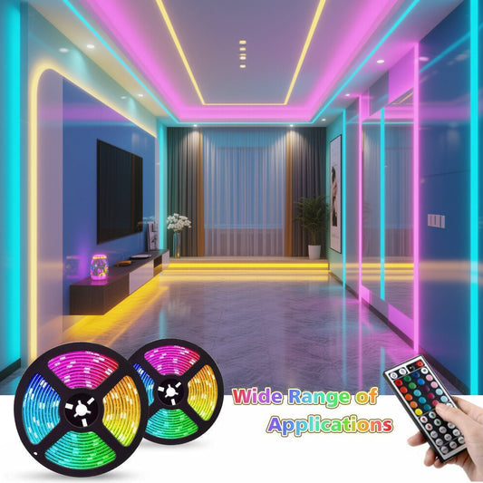 44K RGB LED Strip Controller with IR Remote - Dimmable & Color Changing for 5050/3528 Light Strips