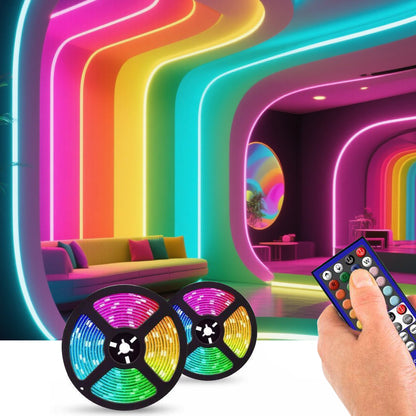44K RGBW LED Strip Controller with IR Remote - Dimmable & Color Changing for 5050 Light Strips