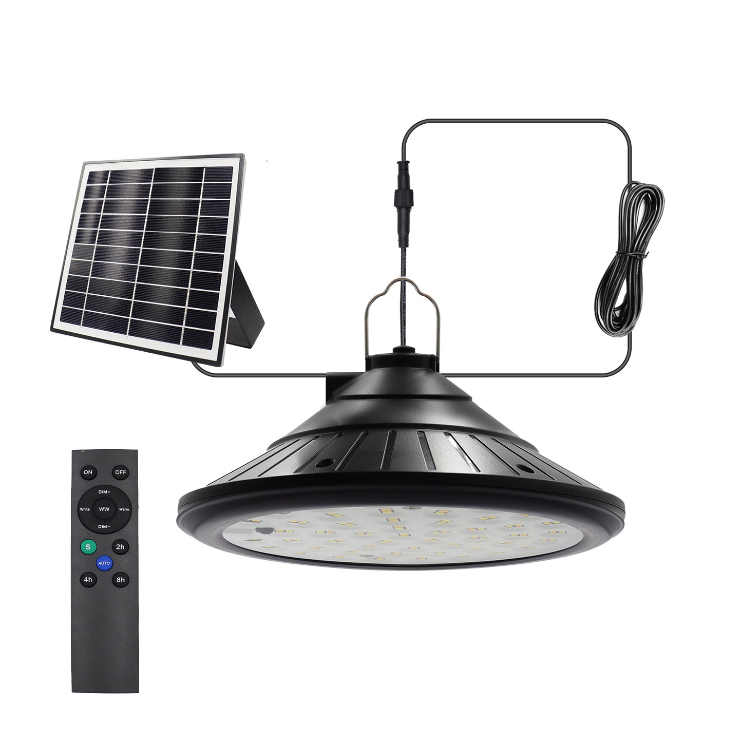 LED Pendant Light, White Light, Warm White Light, 120 Degree, Remote Control, IP66 Solar Outdoor Light