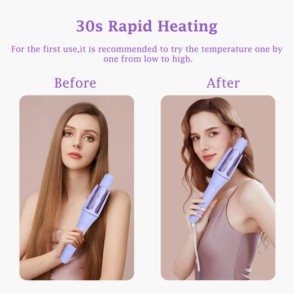 [32mm Automatic Curling Iron] Smart Hair Curler with Negative Ions – Damage-Free, Portable, Long-Lasting Waves
