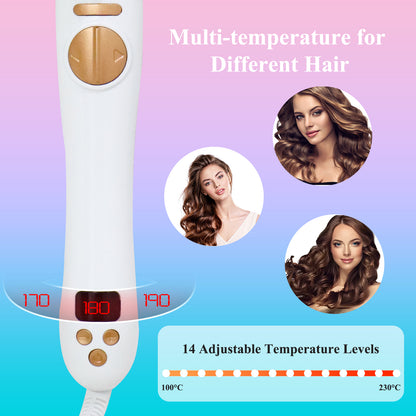 【Schwarzes Keramik-Lockenstab】25MM Automatische Locken｜Konstante Hitze für Haarschutz｜Antistatisch + Sicherer Hitzeschutz｜Wechselbare Links/Rechts Locken
