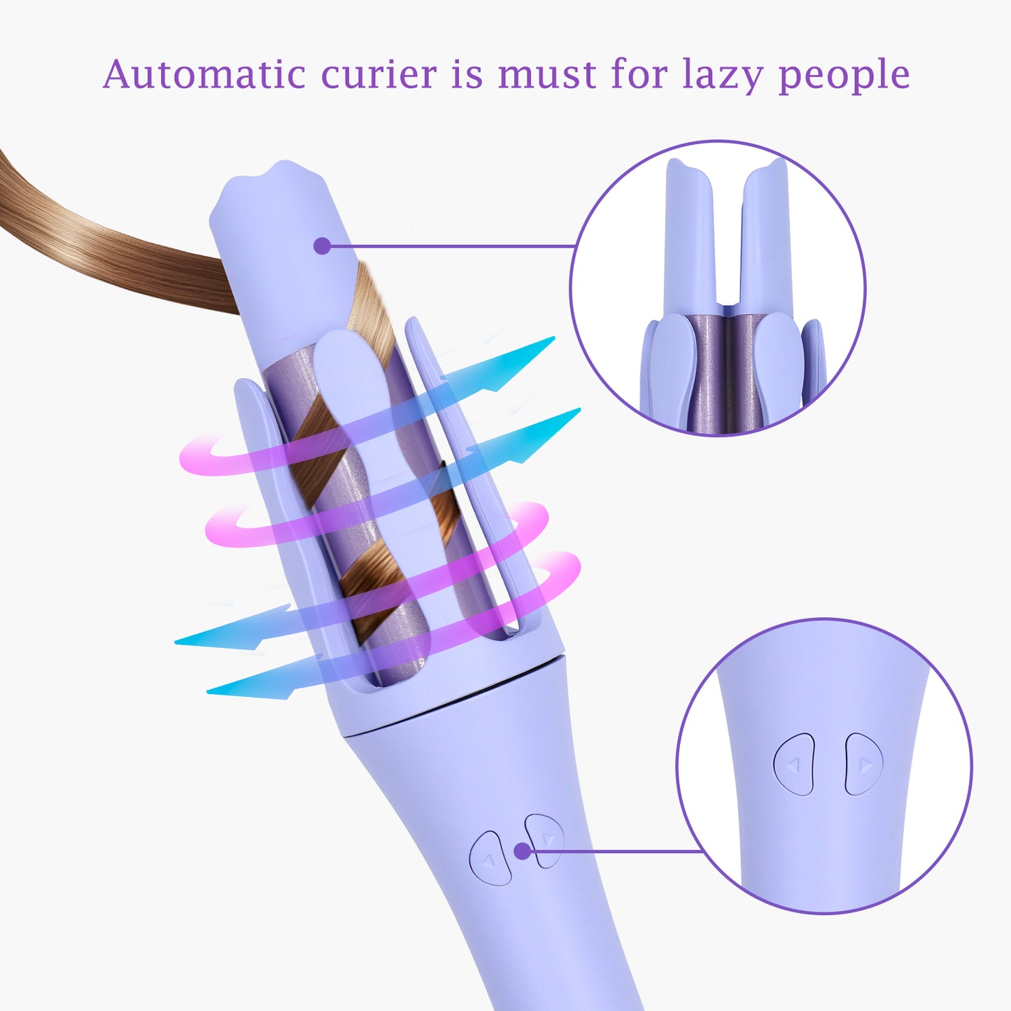 [32mm Automatic Curling Iron] Smart Hair Curler with Negative Ions – Damage-Free, Portable, Long-Lasting Waves