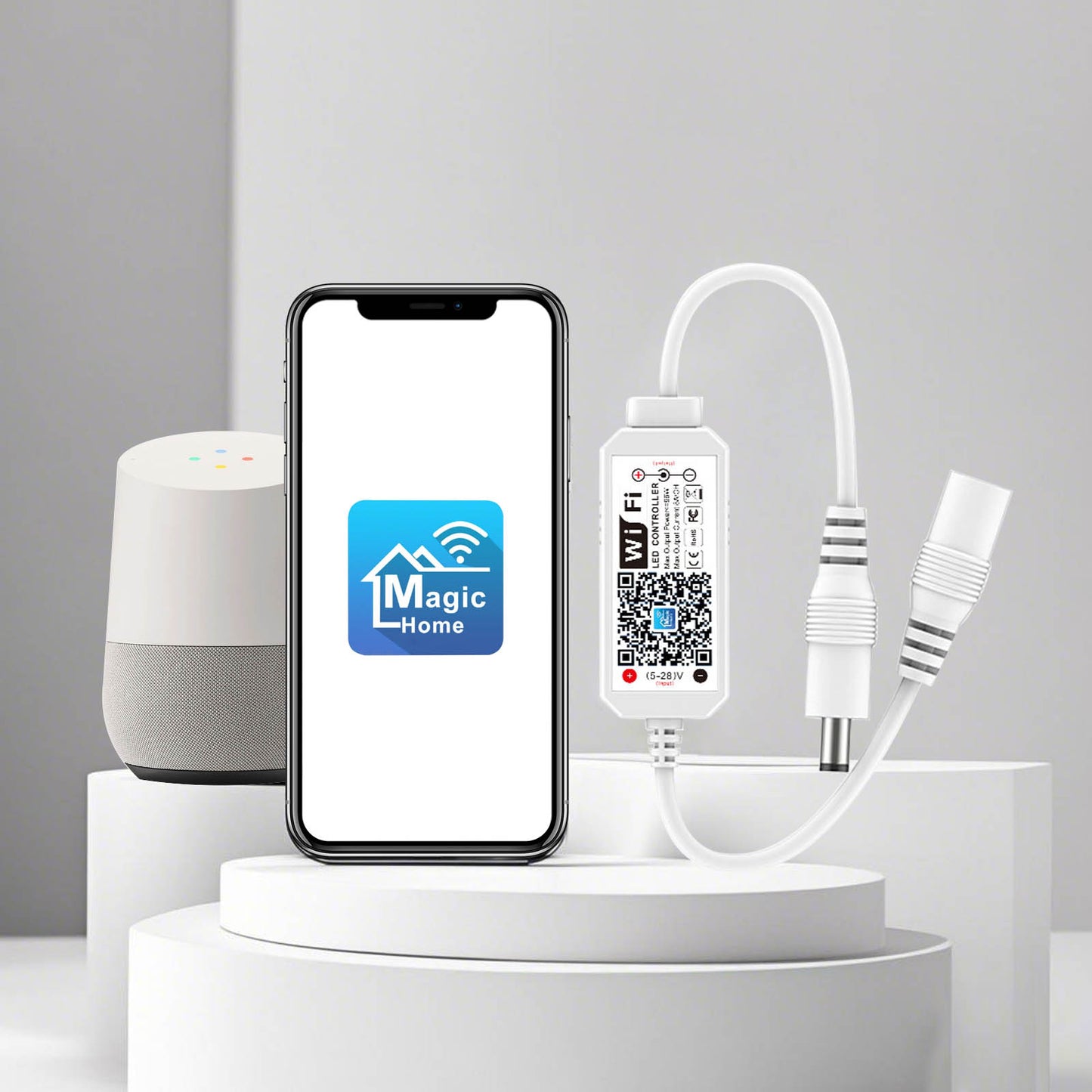 Wifi Monochrome Dimmer For Android, iOS, Alexa, LED Light Strip Controller, Warm White or Cool white