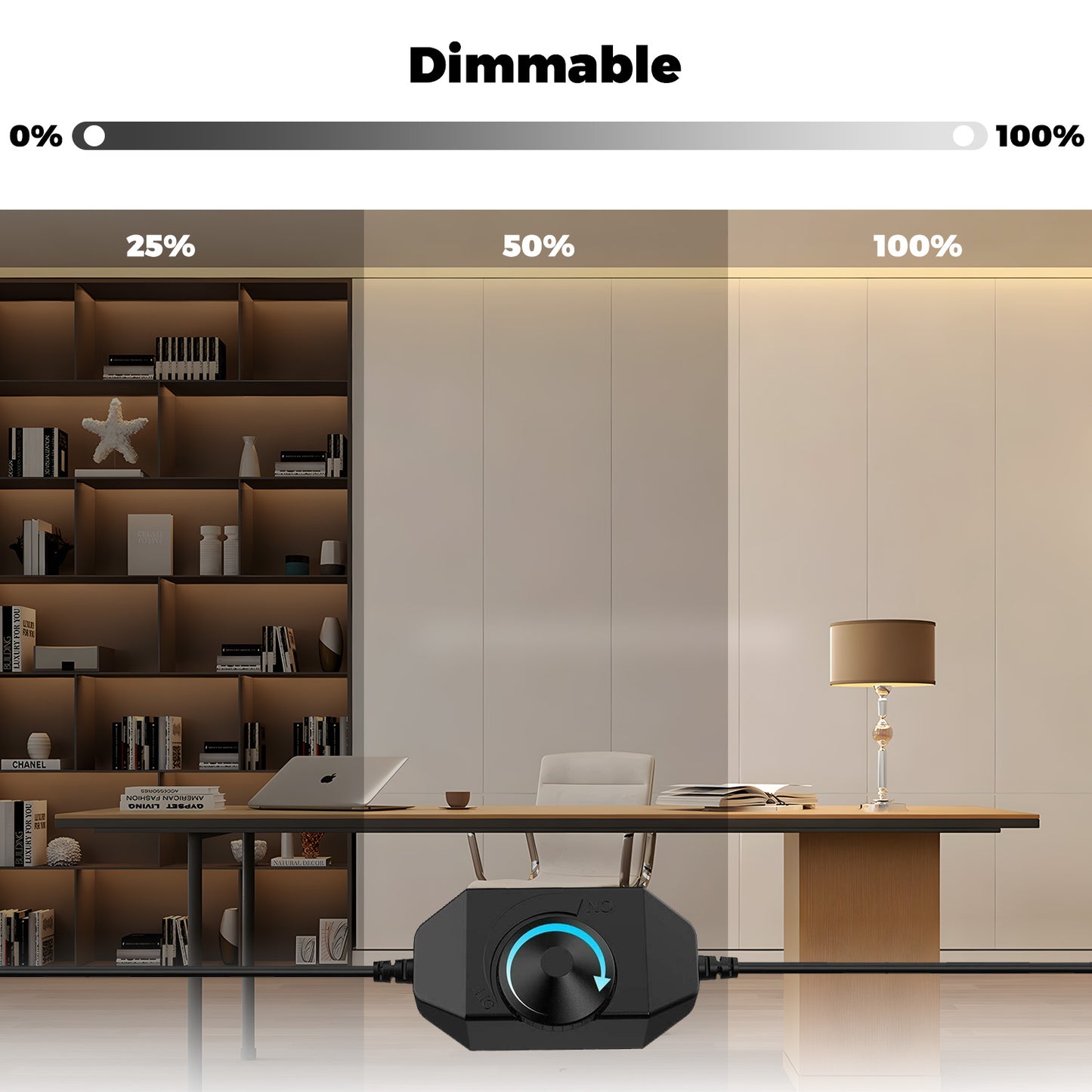 LED Dimmer 12V-24V DC LED Cold White Warm White Rotating Dimmer Interchangeable Cable