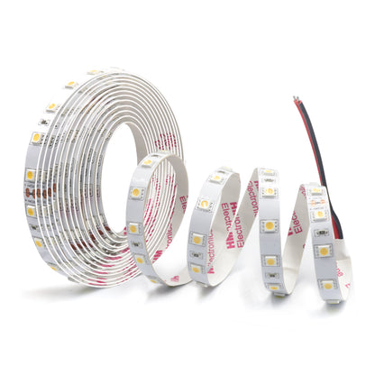 50pcs 24V 5M LED Strip, SMD, Self-Adhesive, Warm White 3000K, 10mm Wide, 60 LEDs/M, Flexible, IP20, DIY Light Strip, for TV, Bedroom Lighting
