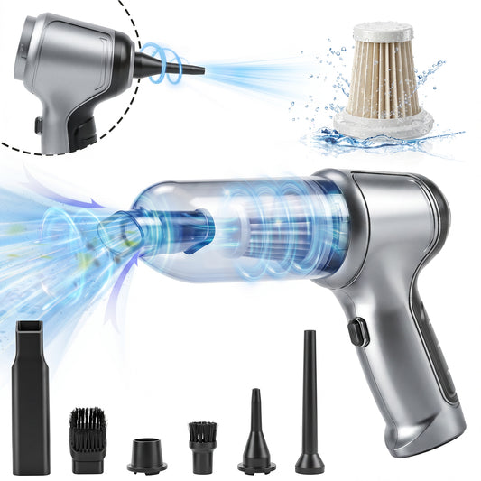 19,000 Pa Car Vacuum Cleaner, Rechargeable Handheld Vacuum Cleaner, Cordless Handheld Vacuum Cleaner with Blower and Suction Functions