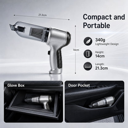 19,000 Pa Car Vacuum Cleaner, Rechargeable Handheld Vacuum Cleaner, Cordless Handheld Vacuum Cleaner with Blower and Suction Functions