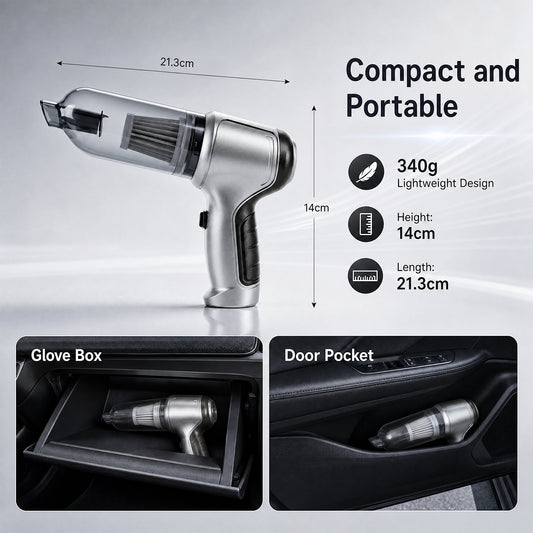 19,000 Pa Car Vacuum Cleaner, Rechargeable Handheld Vacuum Cleaner, Cordless Handheld Vacuum Cleaner with Blower and Suction Functions