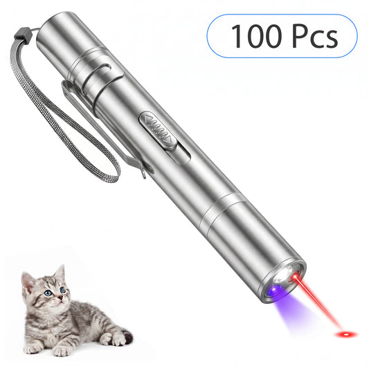 100 pieces LED Pointer Cat and Dog Toy, Interactive Cat Toy, Cat Toy, Cat and Dog Toy, Kitten Toy, 7-in-1 Cat Toy, Multi-Mode Pet Toy, Training Tool