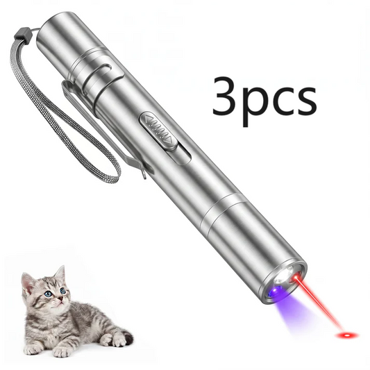 3 x LED Pointer Cat and Dog Toy, Interactive Cat Toy, Cat Toy, Cat and Dog Toy, Kitten Toy, 7-in-1 Cat Toy, Multi-Mode Pet Toy, Training Tool