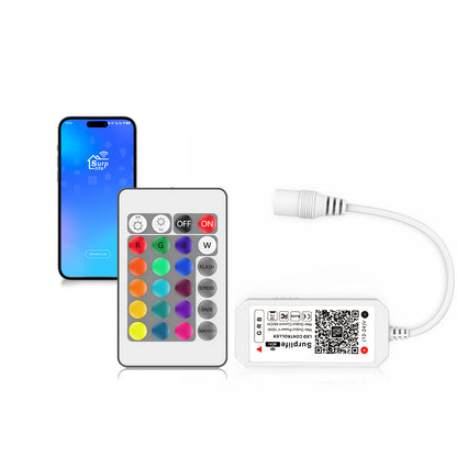 Wifi RGB Controller Magic Home App Works with Alexa and Google Home for 12–24V DC RGB LED Strip Lights Voice Dimmer