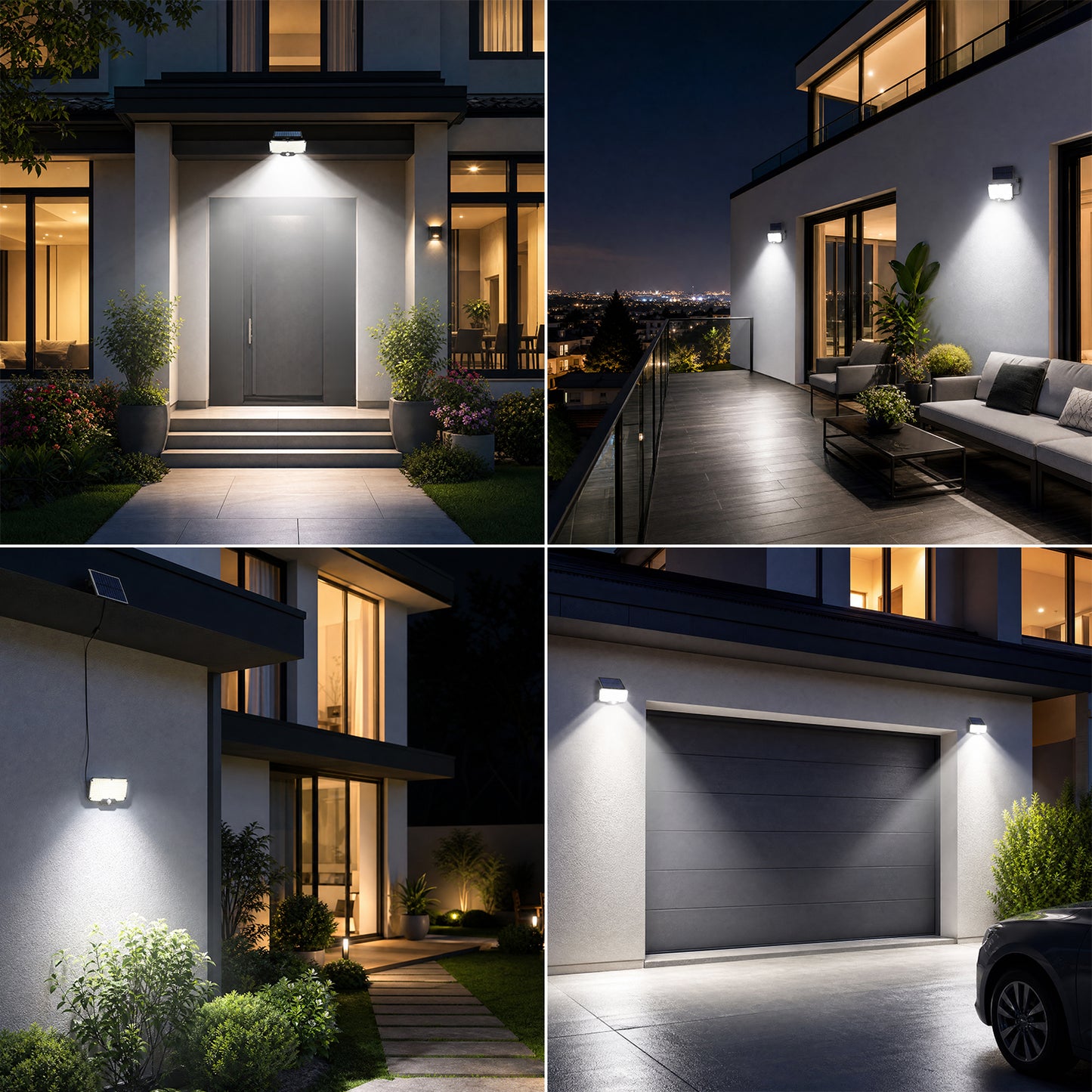 Outdoor LED Solar Light with Motion Sensor, Solar Lamp with Remote Control, 3-Mode LED Solar Lamps for Outdoor Use in Gardens and Yards, 5m Cable, IP65 Waterproof