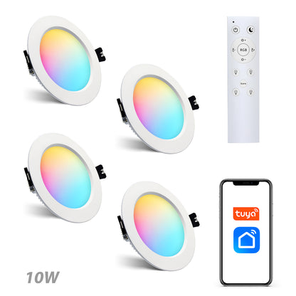 5W/10W RGBCW Bluetooth Downlight LED+APP  4PCS/6PCS 2.4G Remote Control