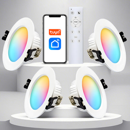 5W/10W RGBCW Bluetooth Downlight LED+APP  4PCS/6PCS 2.4G Remote Control