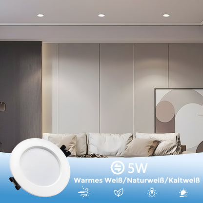 4/6PCS 5W LED Flush Mount Spotlight 75mm 230V 5W Warm White Cold White Neutral White Flat Flush Mount Light